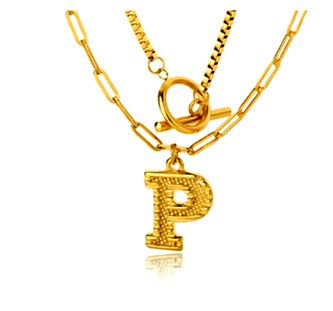 Thumbnail: Initial Letter Toggle Clasp Necklaces For Women Stainless Steel