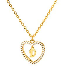 Thumbnail: Initials Heart Pendant Necklace For Women