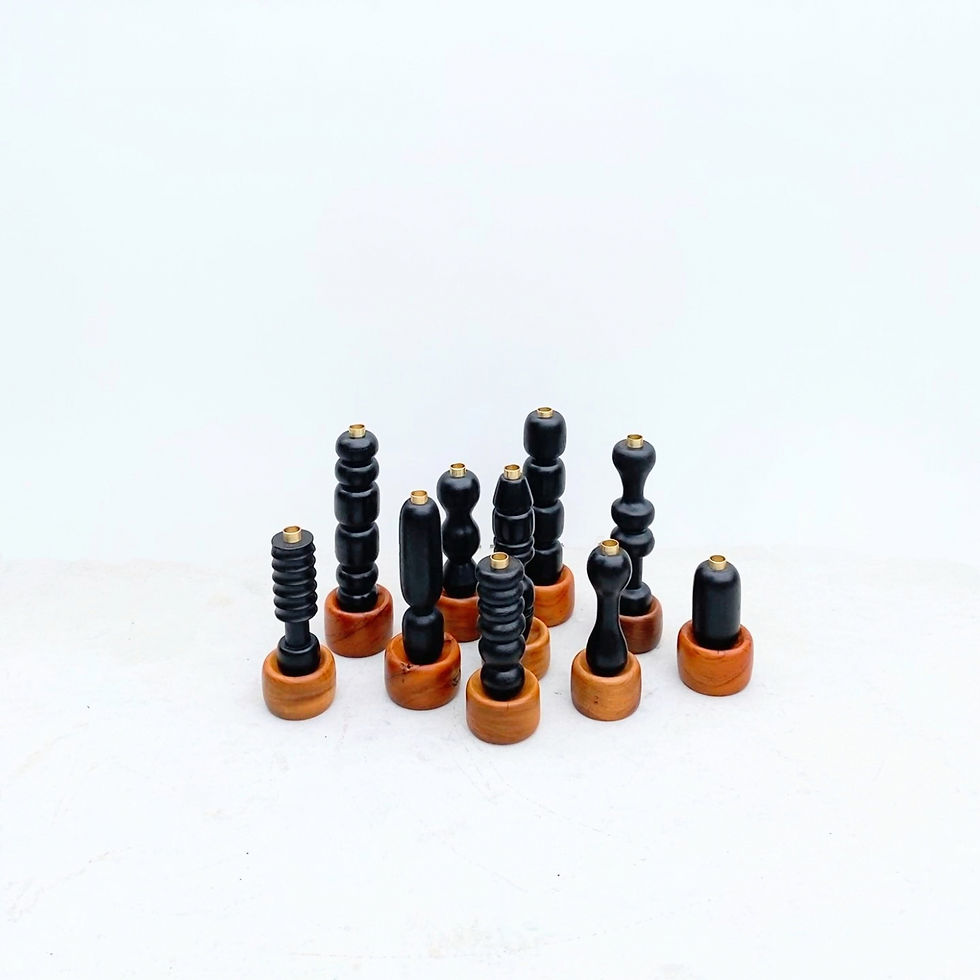 Miniature : Luxury Unique Wood Candlesticks