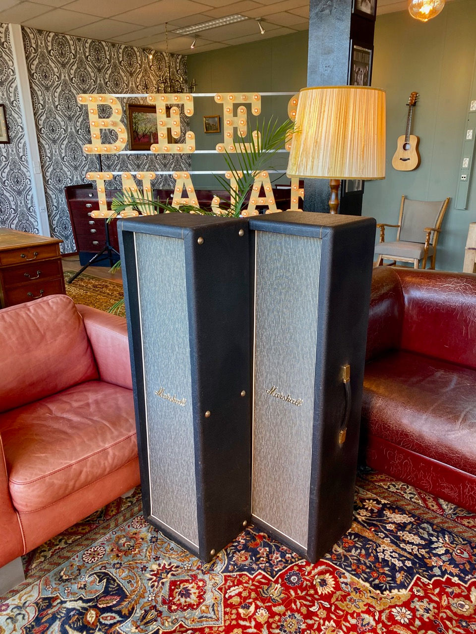 Thumbnail: SOLD! - 1967-1968 Marshall 4x10 Pinstripe PA Columns Model #1991 Celestion 7442