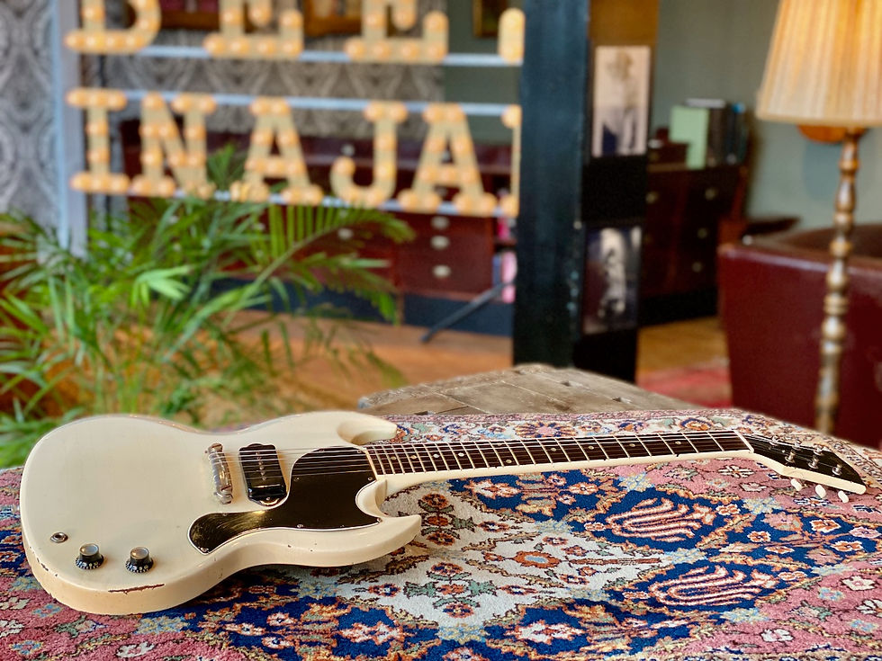 Thumbnail: SOLD! - 1964 Stoptail Gibson SG Junior Polaris White P90 w/ original case