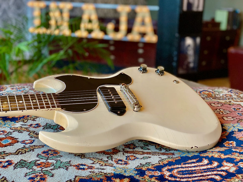 Thumbnail: SOLD! - 1964 Stoptail Gibson SG Junior Polaris White P90 w/ original case