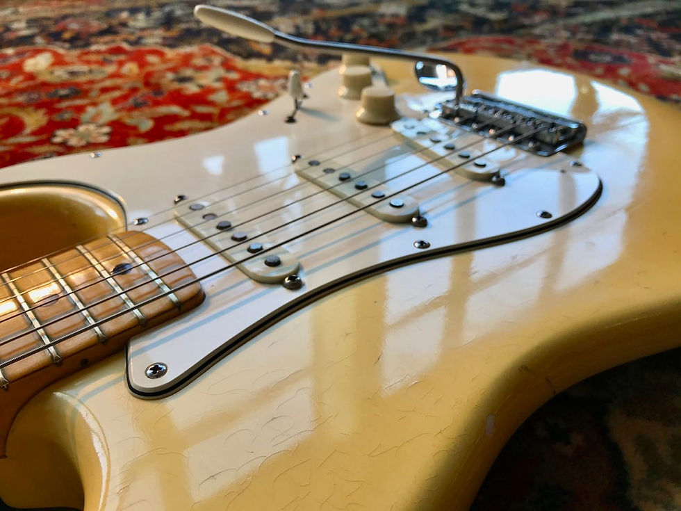 Thumbnail: SOLD! - 1974 Fender Stratocaster Custom Olympic White - "Ducky"