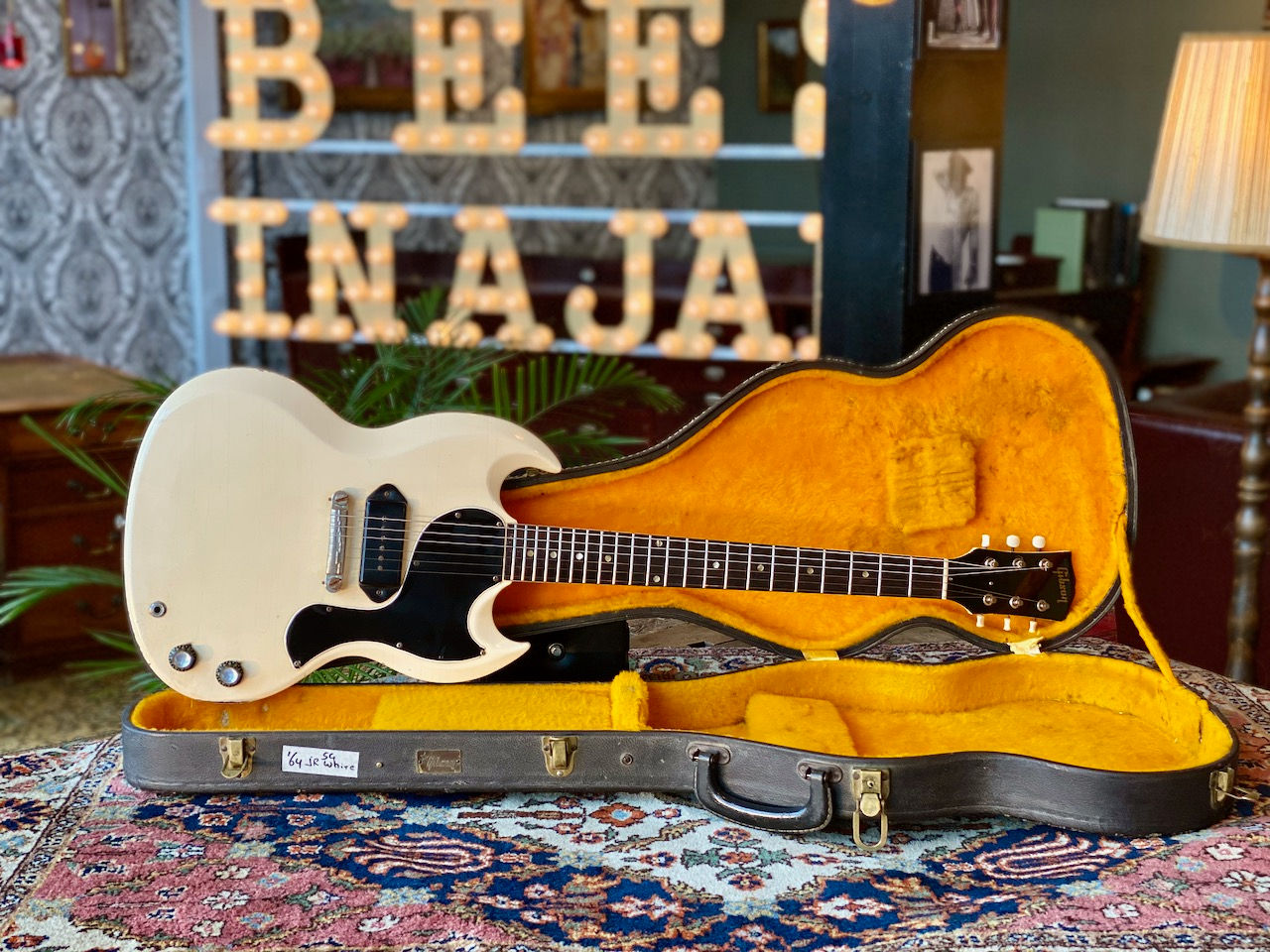 SOLD! - 1964 Stoptail Gibson SG Junior Polaris White P90 w/ original case