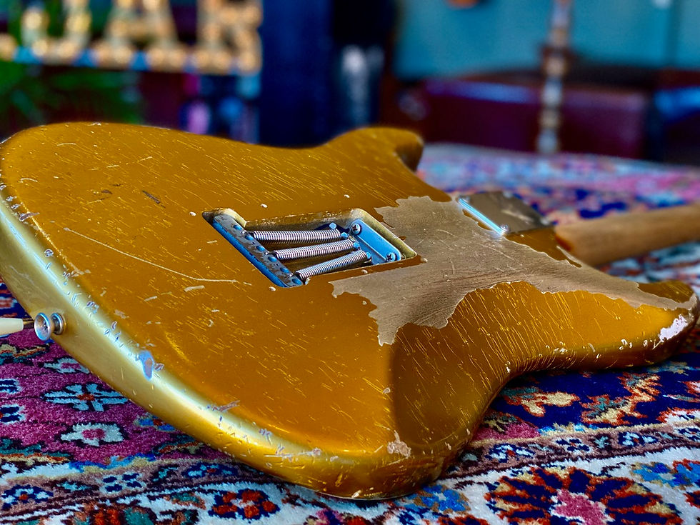 Thumbnail: SOLD! - 2015 Fender John Cruz Masterbuilt 63 Heavy Relic Stratocaster Aztec Gold
