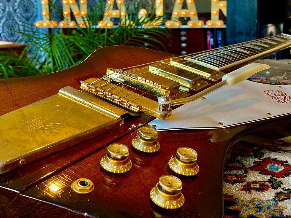 Thumbnail: SOLD! - 1964 Gibson Firebird VII Reverse Sunburst Gold