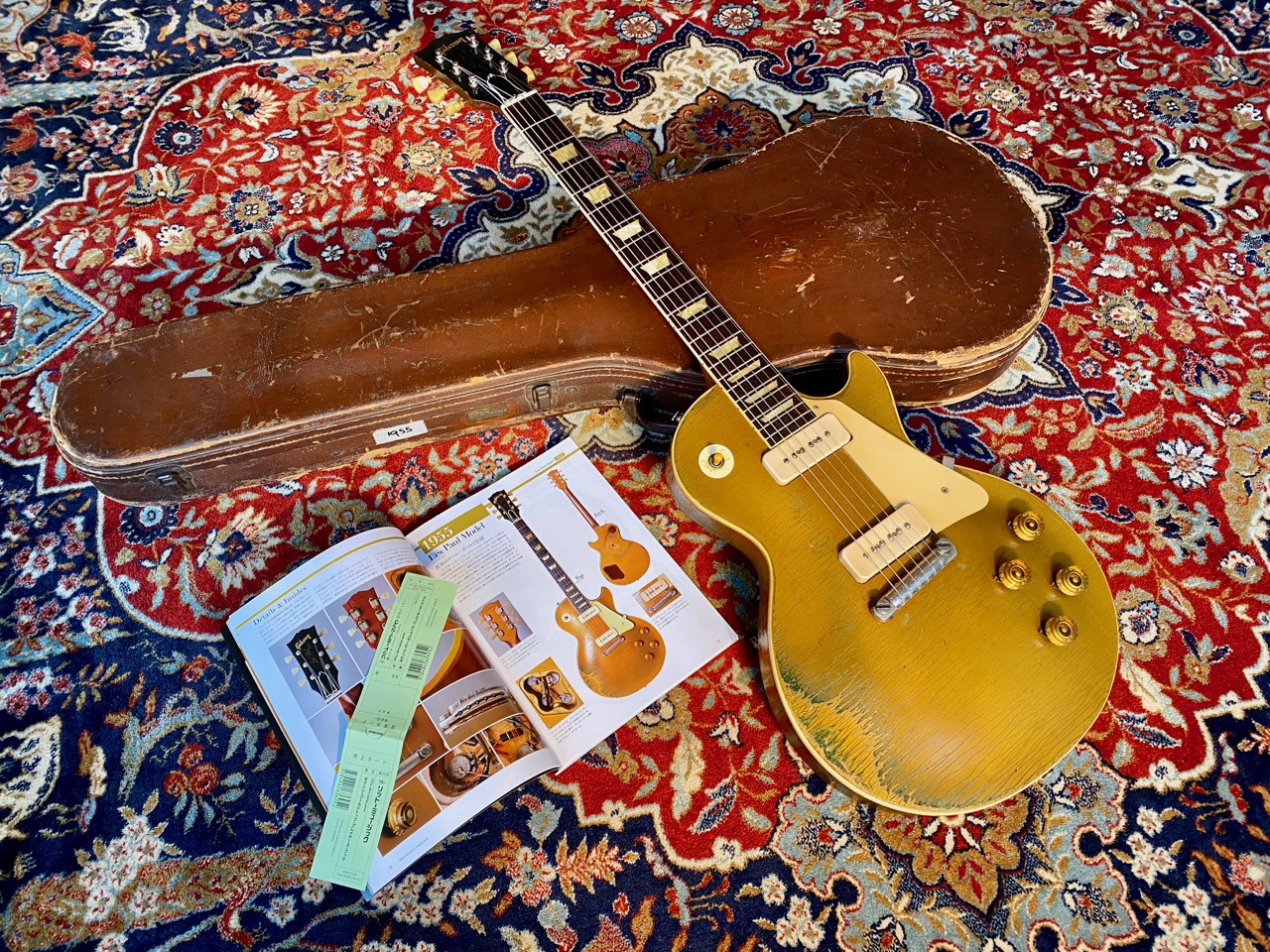 1955 Gibson Les Paul Standard All Gold Goldtop - Thumbnail 2