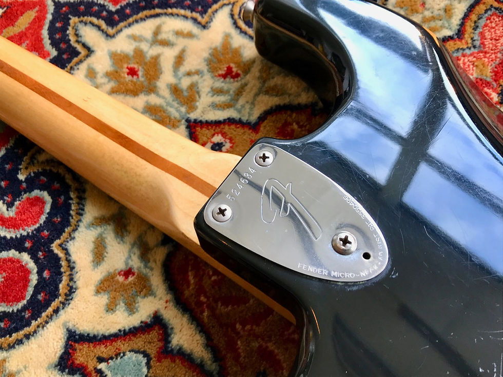 Thumbnail: SOLD! - 1974 Fender Stratocaster Custom Color Black Tremolo Maple neck