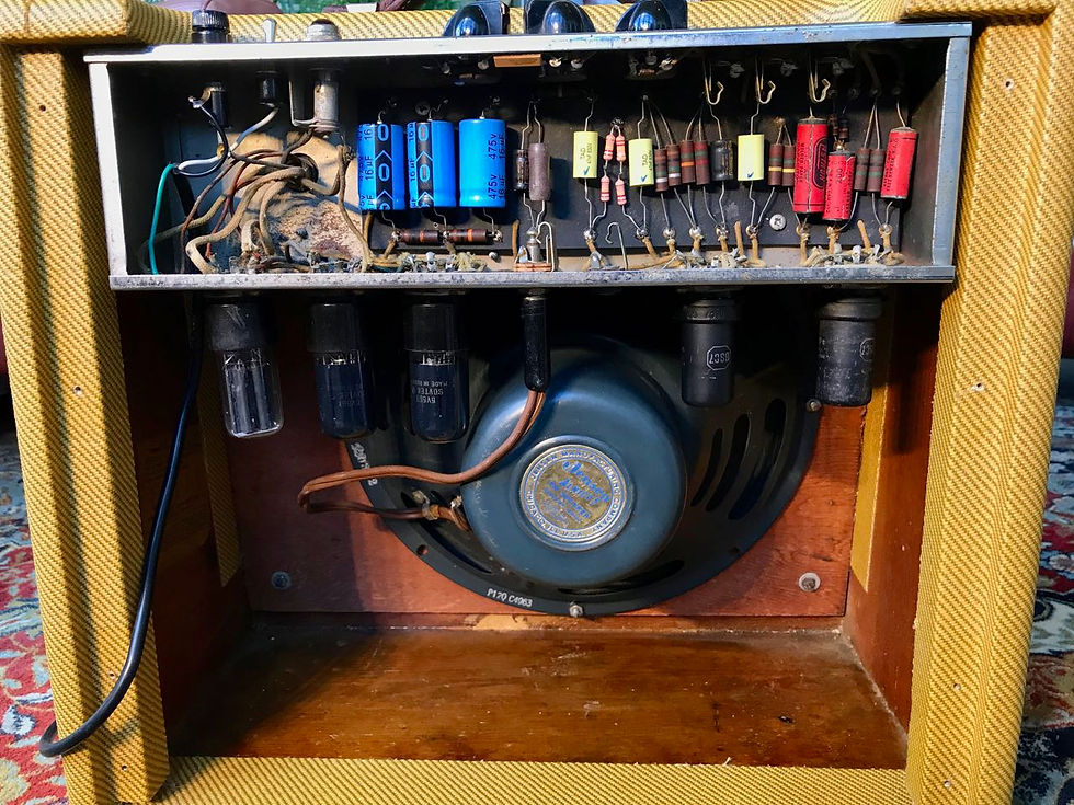 Thumbnail: SOLD! - 1953 Fender 5C3 Tweed Deluxe Wide Panel