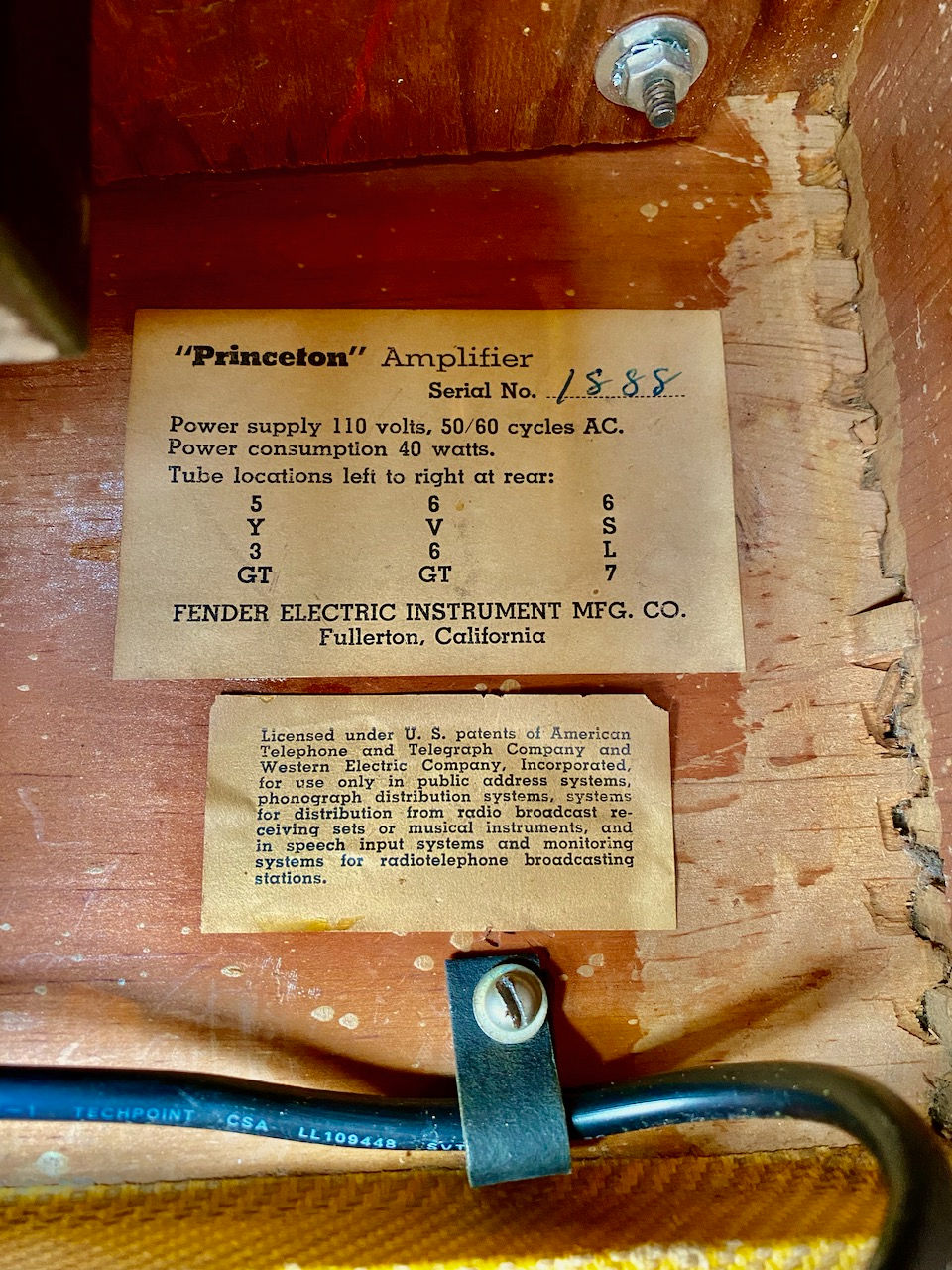 Thumbnail: SOLD! - 1950 Fender Princeton 5A2 TV Front 5W Tweed 1x8" Amp
