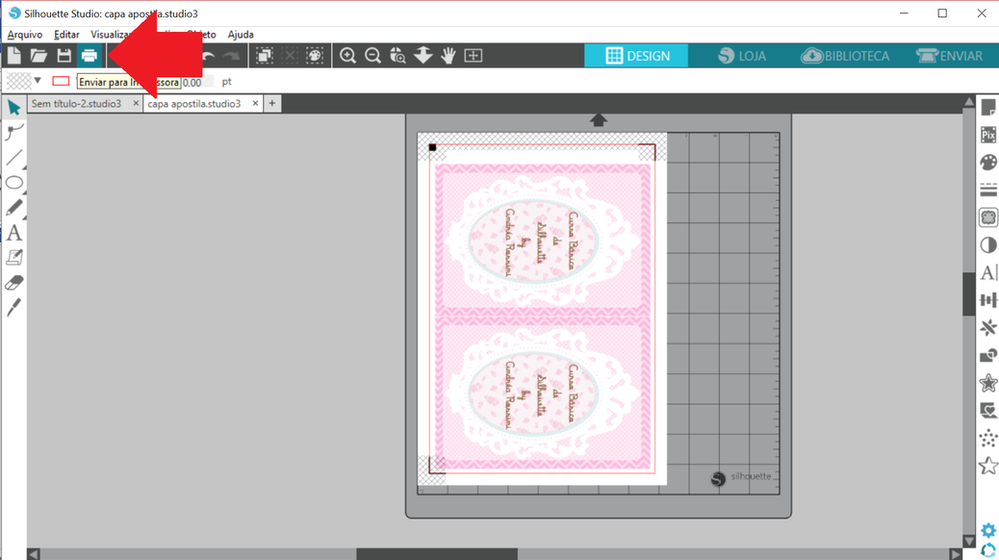 Download Salvando em pdf no Silhouette Studio