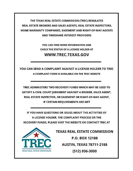 TREC Brokerage Services Sheet
