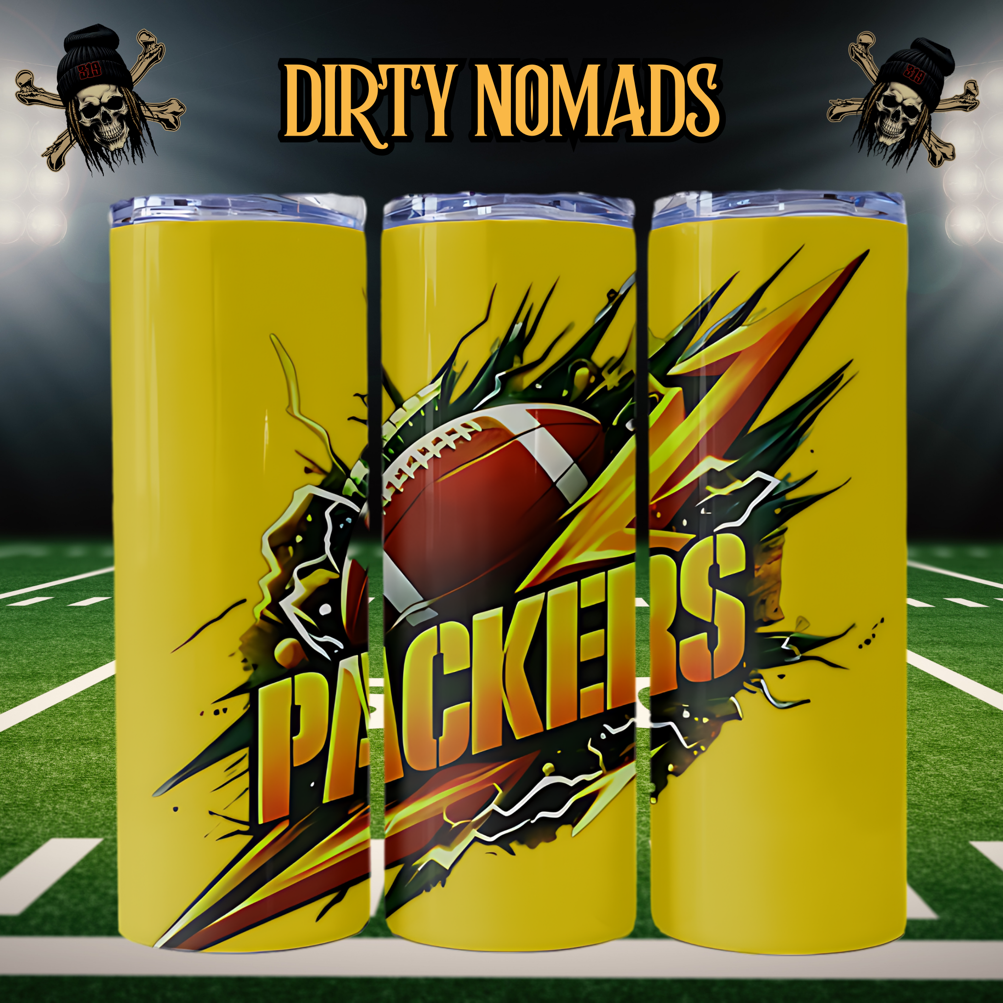 Packers Lightning Bolt ~ Stainless steel tumbler