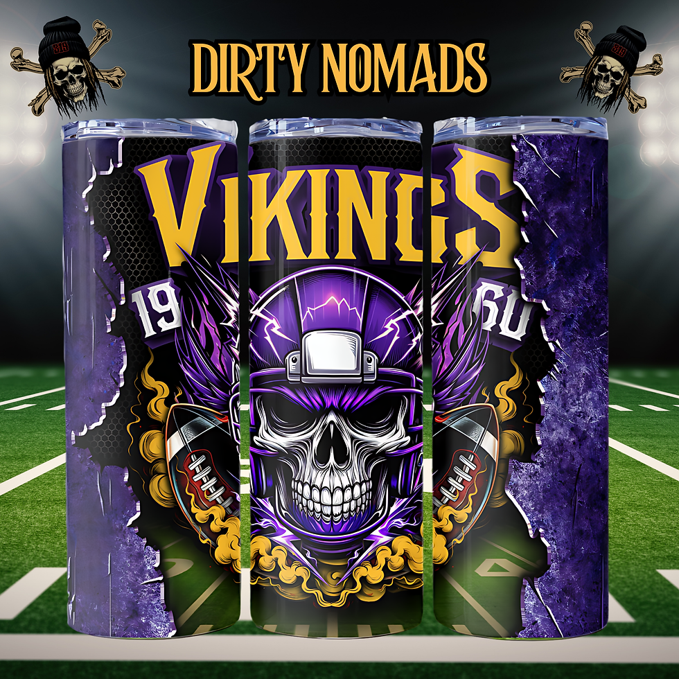 Vikings Skull ~ Stainless steel tumbler