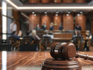 Gavel in a law court room