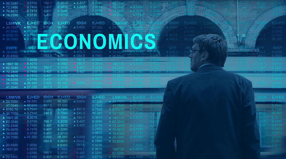 An image of numbers on a screen to depict an economics degree