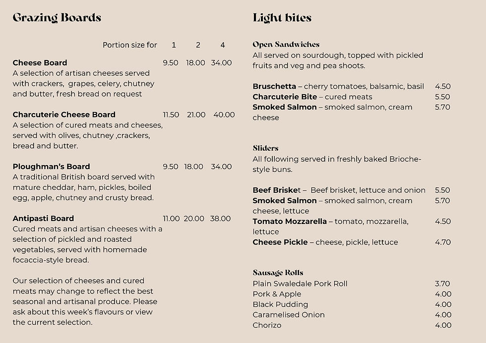 Cheese and wine menu hull