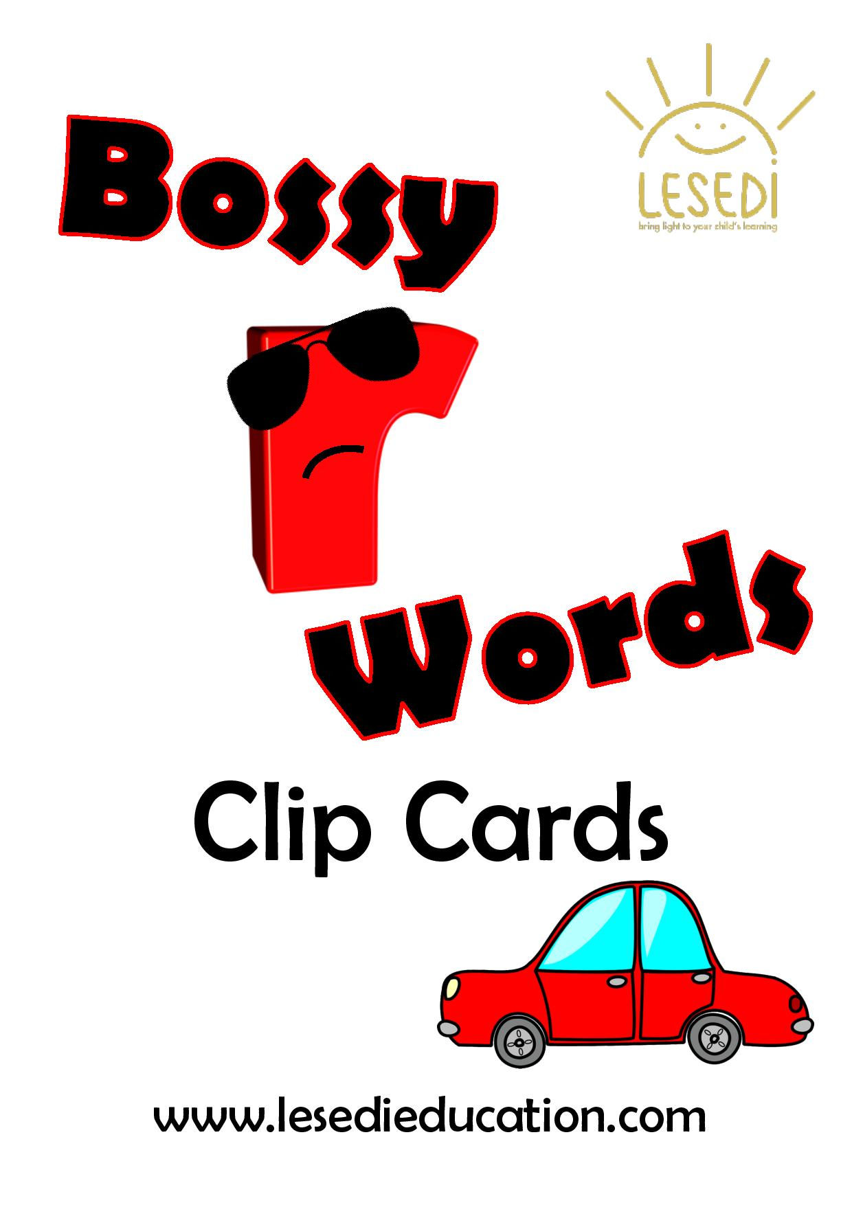 Bossy R Words Clip Cards