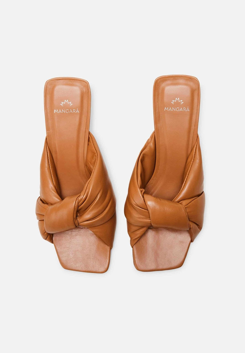 Thumbnail: Caroba Leather Block Heel Slides