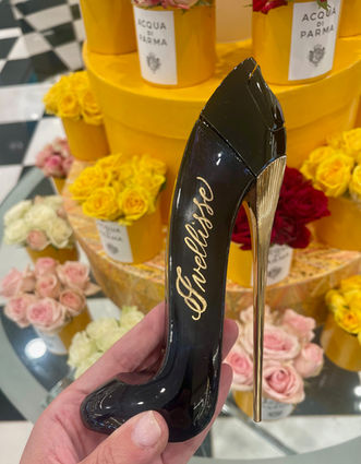 Custom Calligraphy on Stilletto Shoe Bottle