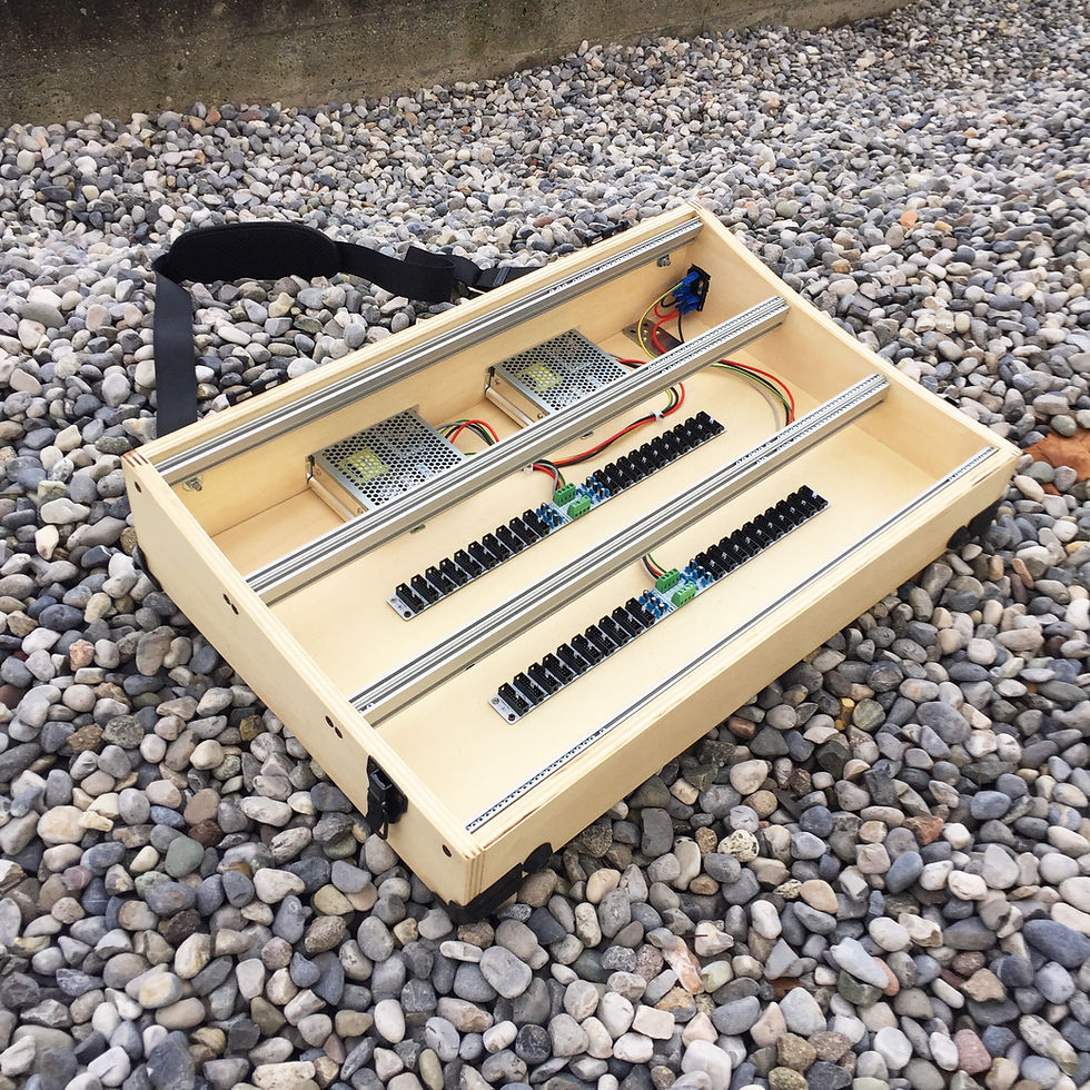 Miniatura: 9U Eurorack Case Powered, 120 or 126 hp, patched resealable, modular synthesizer