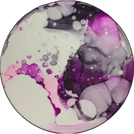 4’’ ROUND  
ALCOHOL INK ON ACRYLIC SURFACE  
CREATED IN 2019 