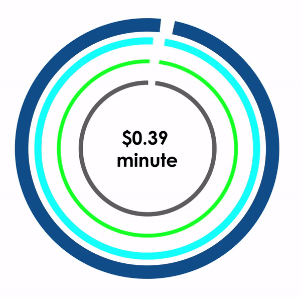 We offer video visitation at just $0.39/minute with no connection fees.