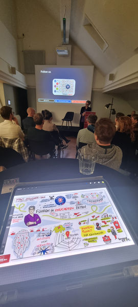 Digitales Graphic Recording, das auf einem Tablet gezeichnet wird.