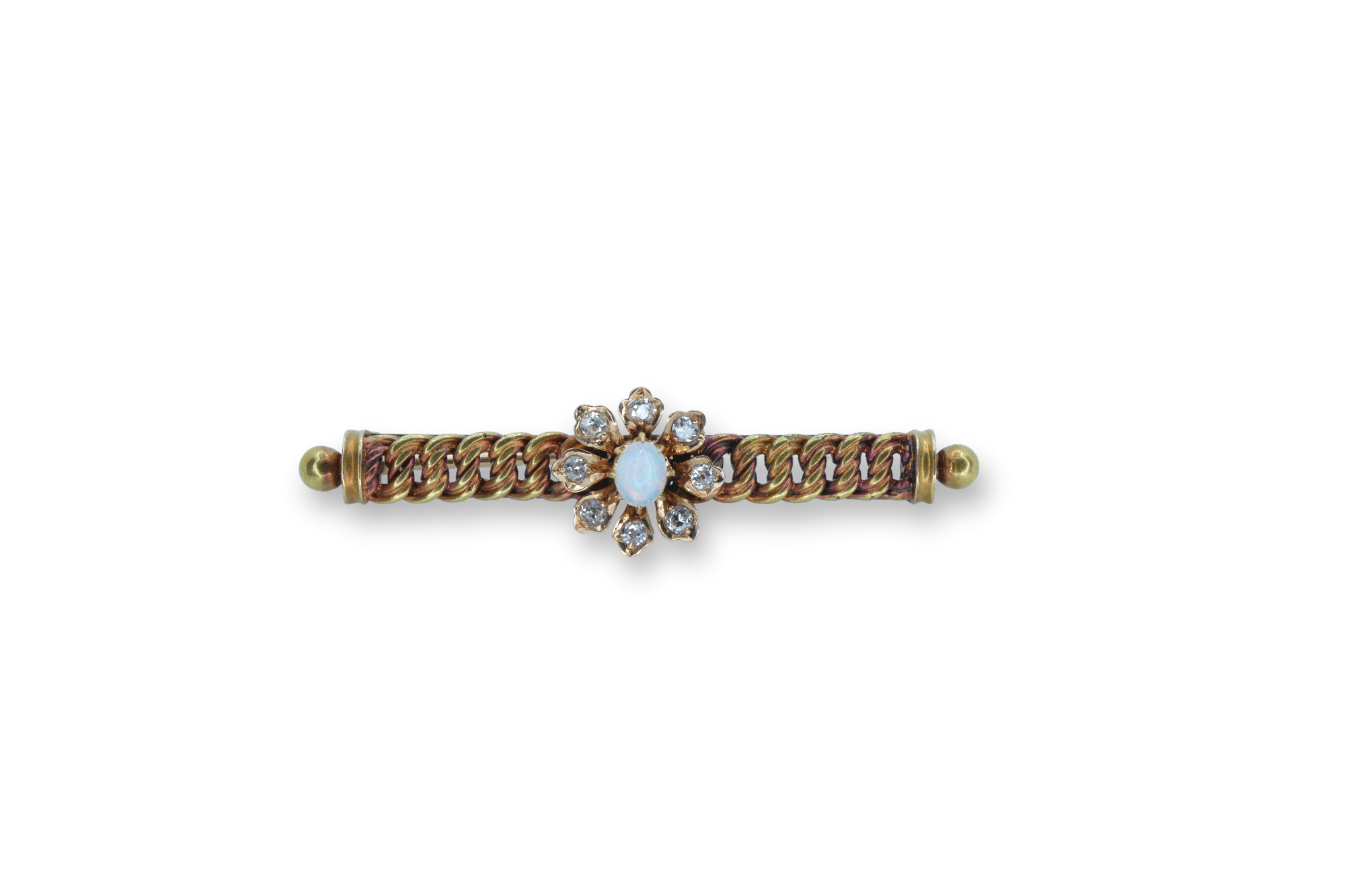 Victorian Opal Diamond Brooch