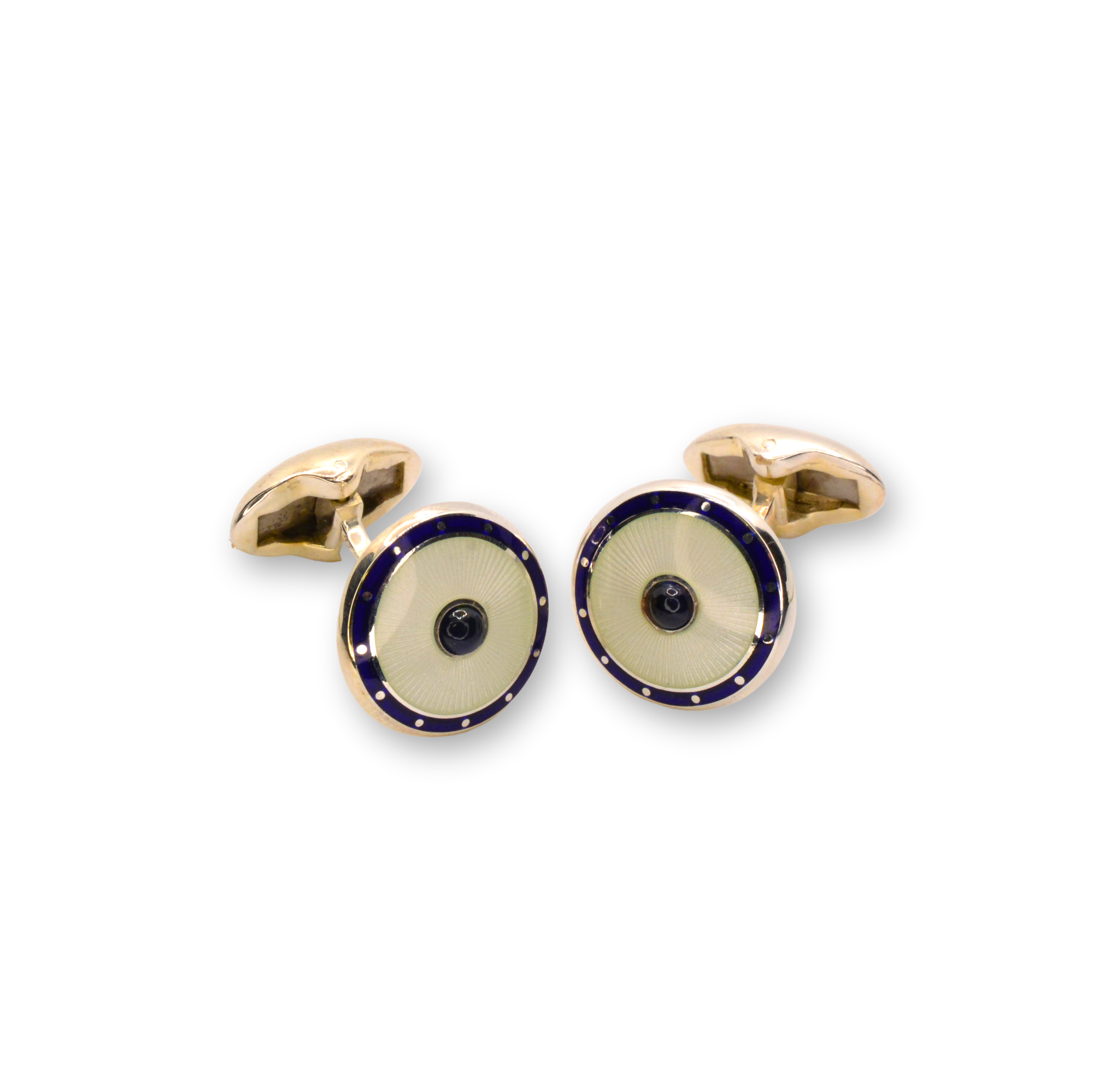 Sapphire Silver & Enamel Cufflinks