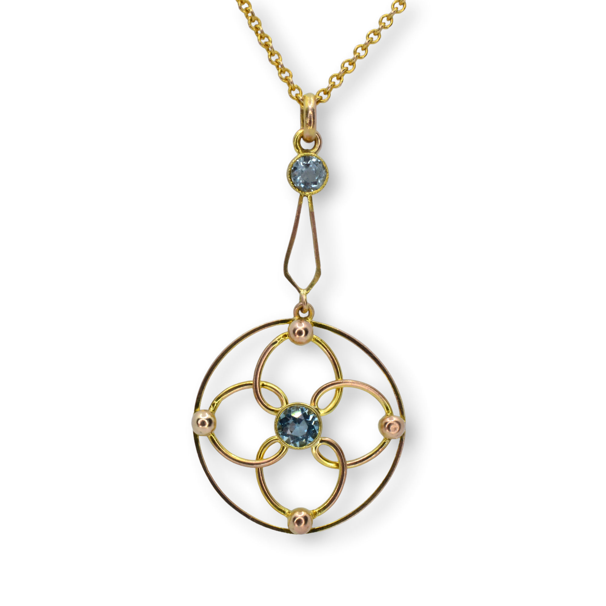 Antique Aquamarine & Gold Pendant