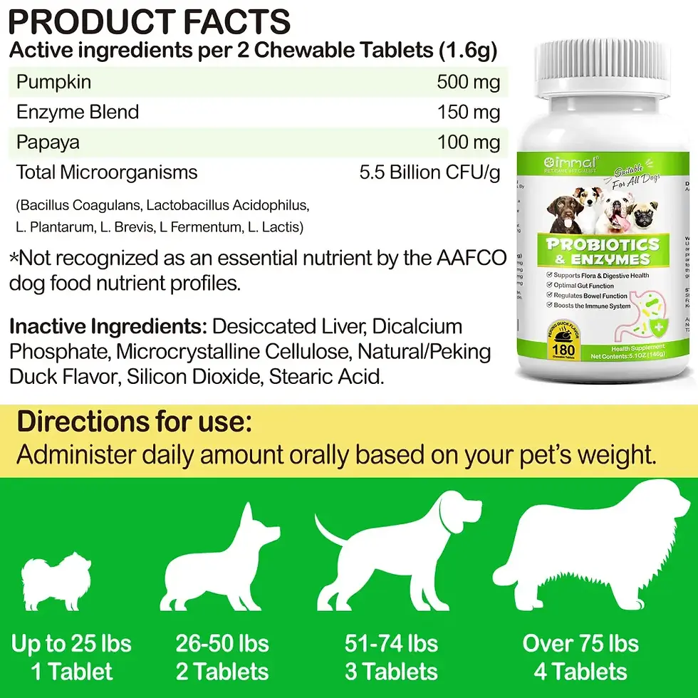 Thumbnail: Oimmal Probiotic Tablets for Dogs -180