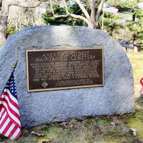 The Standish Burial Grounds got its name in 1892, when it was discovered to be the resting place of Captain Myles Standish.