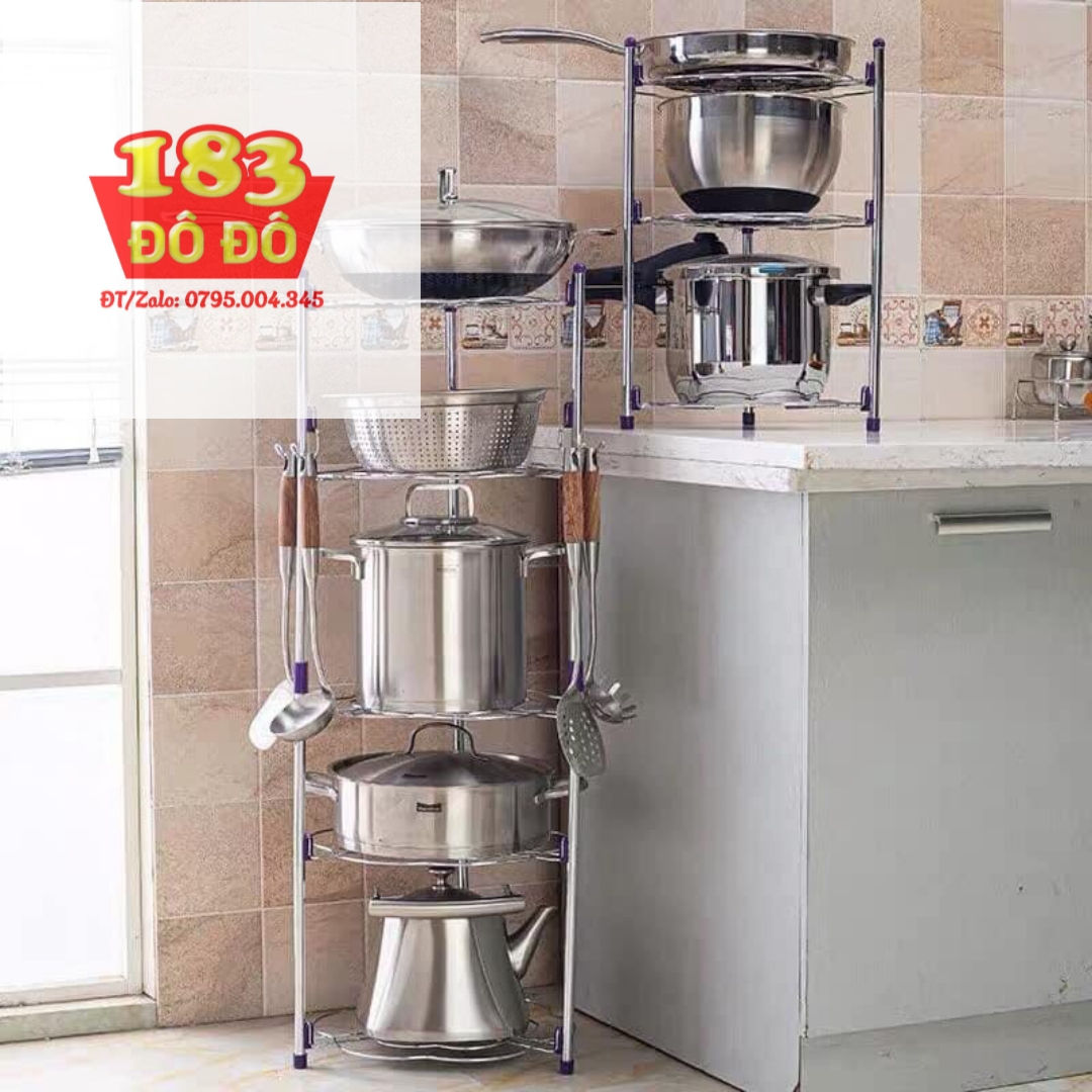 KỆ XOONG NỒI INOX 5 TẦNG