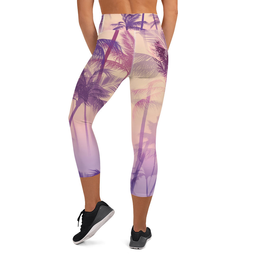 Thumbnail: Yoga Capri Leggings - Sunset & Coconuts