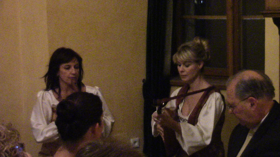Performers during castle dinner