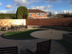 Wheel chair friendly garden with artific