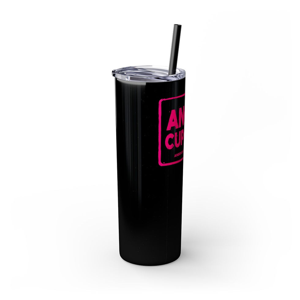 Thumbnail: Angry Cupcake Skinny Tumbler with Straw, 20oz