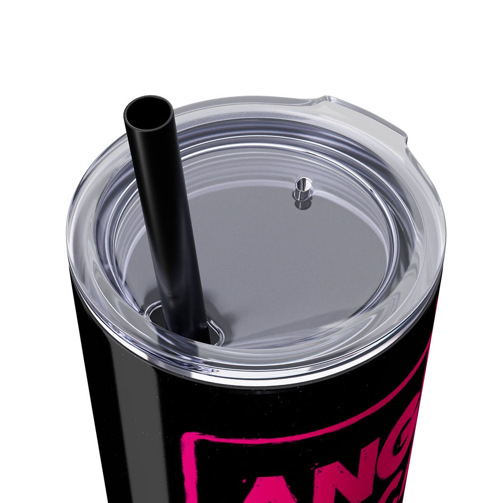 Thumbnail: Angry Cupcake Skinny Tumbler with Straw, 20oz