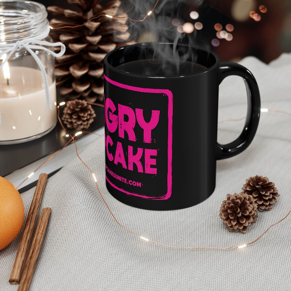 Thumbnail: Angry Cupcake Black Ceramic Mug (11oz, 15oz)