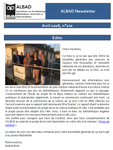 ALBAD Newsletter