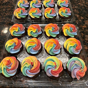 Rainbow Mini Cupcakes - Tray