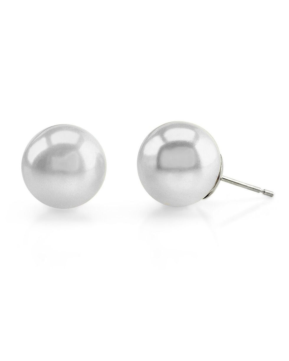 7.0mm White Freshwater Pearl Stud Earrings