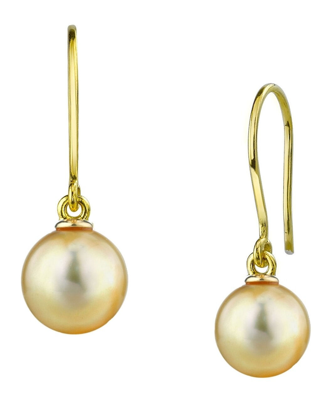 Gold South Sea Pearl Earrings - Bulan Design
