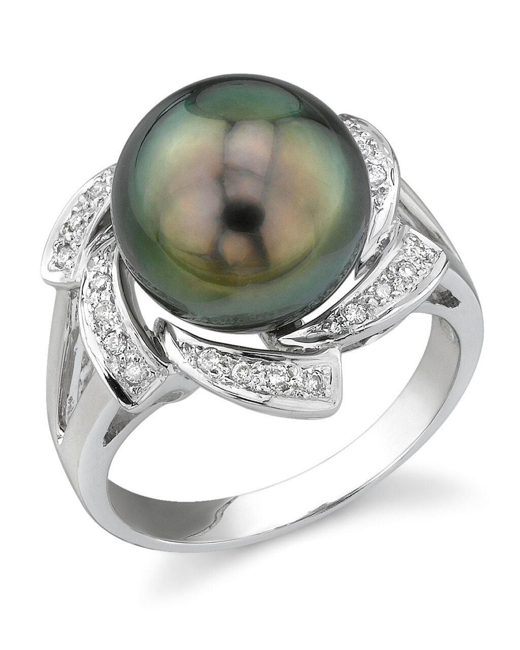 Tahitian South Sea Pearl & Diamond Ring - Kali Design