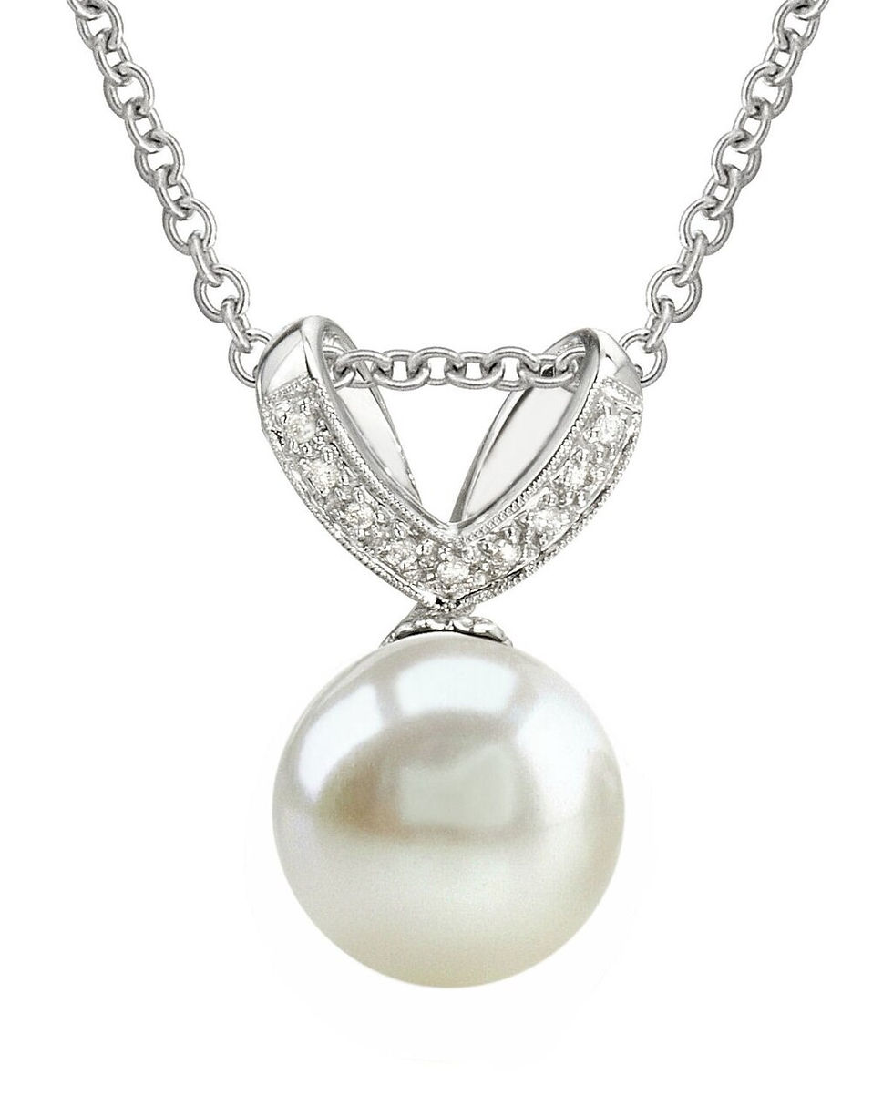White South Sea Pearl & Diamond Pendant - Madeleine Design