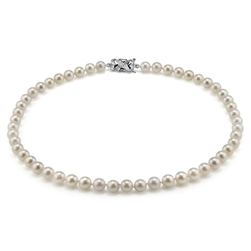 6.5-7.0mm White Akoya Pearl Necklace - AAA Quality