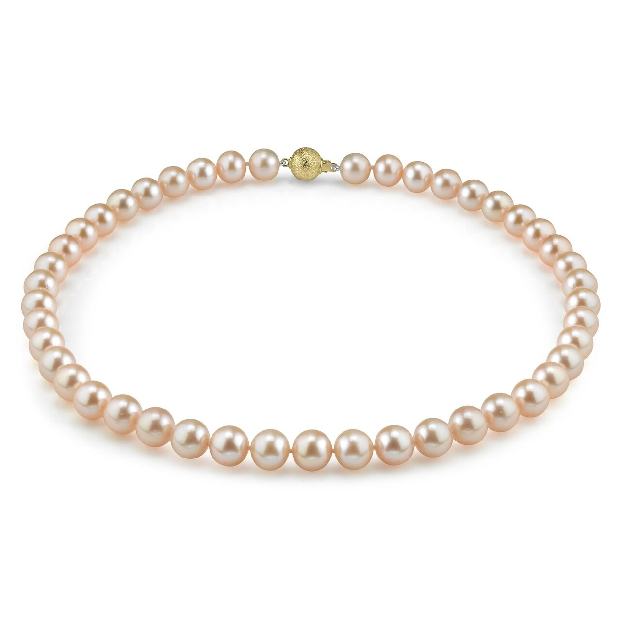 10.0-11.0mm Peach Freshwater Pearl Necklace - AAAA Quality