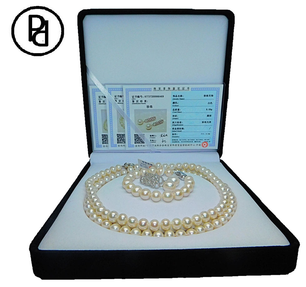 Thumbnail: 8.0-9.0mm Freshwater Pearl Necklace & Earrings Set