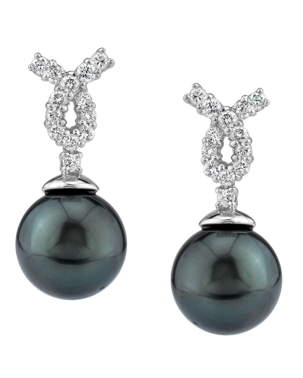 Tahitian South Sea Pearl & Diamond Earrings - Tiulipe Design